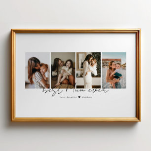 Beste Moeder Ooit Modern Schrift 4 Foto's Collage  Poster