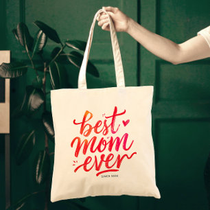 Beste Moeder Ooit Moderne Chic Rode Script Typogra Tote Bag