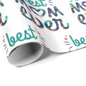 Beste moeder ooit moderne typografie cadeaupapier (Rol Hoek)