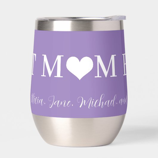 Beste moeder ooit moderne typografie hart lavendel (Links)