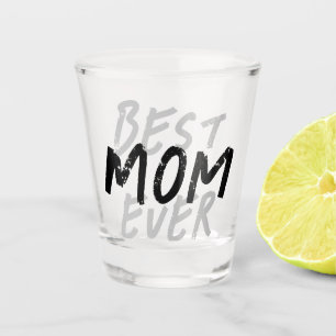 Beste moeder ooit moderne zwarte en grijze grunge shot glas