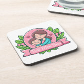 Beste moeder ooit, moeder en kind, Custom Bier Onderzetter (Linkerzijde)