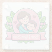 Beste moeder ooit, moeder en kind, Custom Glazen Onderzetter (Achterkant)