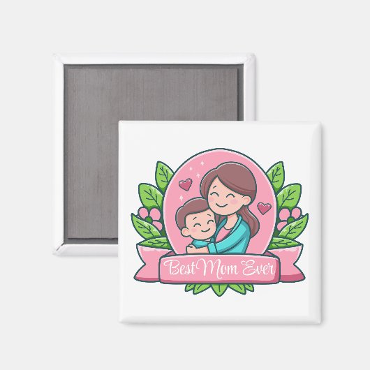 Beste moeder ooit, moeder en kind, Custom Magneet (Voorkant / Achterkant)