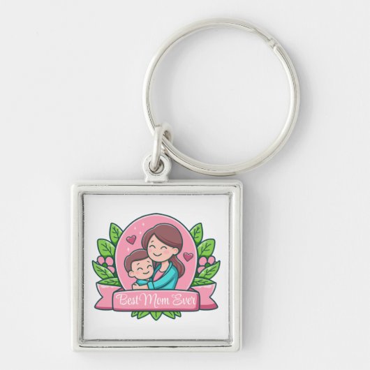Beste moeder ooit, moeder en kind, Custom Sleutelhanger (Voorkant)