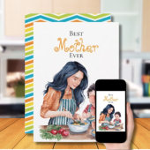Beste moeder ooit moeder en kind Waterverf kunst Kaart