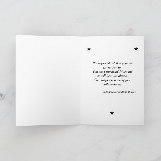 Beste moeder ooit Moeder Familie Foto Goud Zwart Kaart (Binnen)