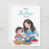 Beste moeder ooit moeder kind binding kunst ontwer kaart (Voorkant)