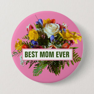 BESTE MOEDER Ooit MOEDERDAG CADO   Ronde Button 7,6 Cm