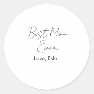 beste moeder ooit moederdag naam datum eenvoudig m ronde sticker