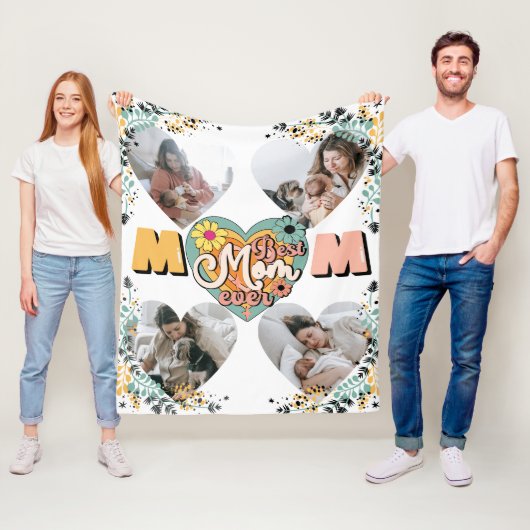 Beste Moeder Ooit Multi Hart vorm Foto Fleece Blan (In situ)
