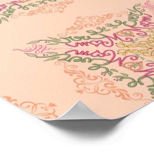 Beste Moeder Ooit Naadloze Fractal Moederdag POSTE Poster (Hoek)