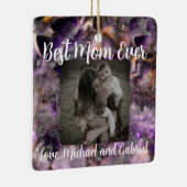 Beste moeder ooit paarse kwarts marmer keramisch ornament (Rechts)