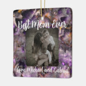 Beste moeder ooit paarse kwarts marmer keramisch ornament (Links)