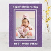 Beste moeder ooit Paarse Moederdag Kaart (Gele Bloem)