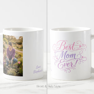 Beste Moeder Ooit Pastel Harten Aangepaste Foto en Koffiemok