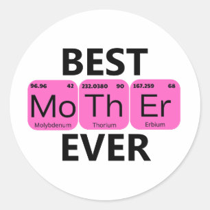 Beste Moeder Ooit Periodiek Systeem Ronde Sticker