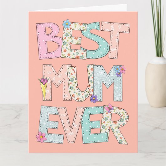 Beste moeder ooit perzik Moederdag Kaart (Voorkant)