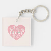 Beste moeder ooit - Pink Heart Sleutelhanger (Achterkant)