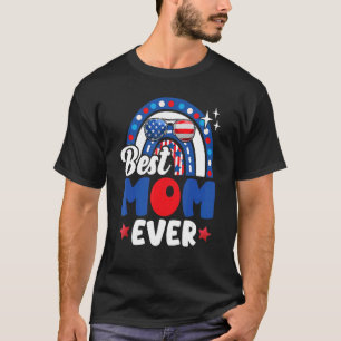 Beste Moeder Ooit Regenboog Zonnebril VS Vlag 4e v T-shirt