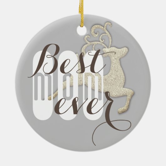 "Beste moeder ooit" rendier Keramisch Ornament (Achterkant)