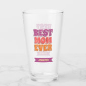 Beste moeder ooit Retro aangepaste naam Funky Kleu Glas (Achterkant)