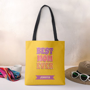 Beste Moeder Ooit Retro Kleurrijke Funky Aangepast Draagtas