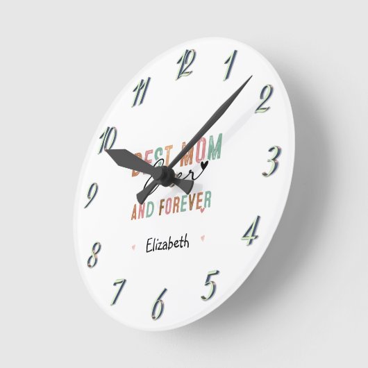 Beste Moeder ooit Retro Script Groovy Moederdag Ronde Klok (Hoek)