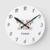 Beste Moeder ooit Retro Script Groovy Moederdag Ronde Klok (Voorkant)