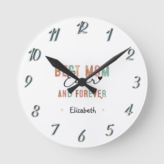 Beste Moeder ooit Retro Script Groovy Moederdag Ronde Klok (Voorkant)