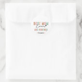 Beste Moeder ooit Retro Script Groovy Moederdag Ronde Sticker (Tas)