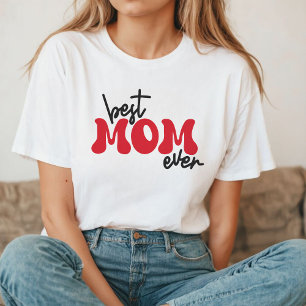 Beste moeder ooit Retrorode typografie T-shirt