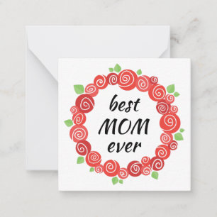 Beste moeder ooit rode rozen moederdag notitiekaartje