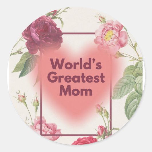 Beste moeder ooit ronde sticker (Voorkant)