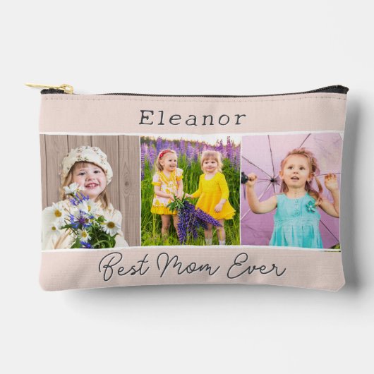Beste moeder ooit roze 3 foto's Monogrammed Etui (Voorkant)