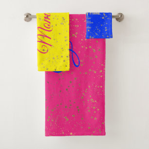 Beste moeder ooit roze blauw anderen dag Sjabloon Bad Handdoek