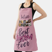 Beste Moeder Ooit Roze Bloemen Typografie Schort (Insitu)