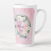Beste Moeder Ooit Roze N Wit Bloemen Waterverf Was Latte Mok (Rechts)