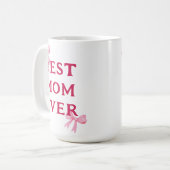 Beste Moeder Ooit Roze Strik Minimal Moederdag Ges Koffiemok (Voorkant links)