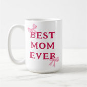 Beste Moeder Ooit Roze Strik Minimal Moederdag Ges Koffiemok (Links)