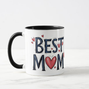 Beste moeder ooit rustieke typografie met hart mok