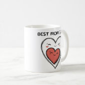 Beste moeder ooit Schattige harten Mok cadeau (Voorkant rechts)