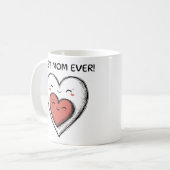 Beste moeder ooit Schattige harten Mok cadeau (Voorkant links)