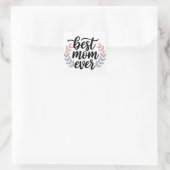 Beste moeder ooit script met Delicate Leaf Vierkante Sticker (Tas)