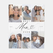 Beste moeder ooit script Moederdag fotocollage Fleece Deken (Voorkant)