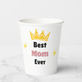 Beste moeder ooit sms'en met witte kroon papieren bekers (Voorkant)