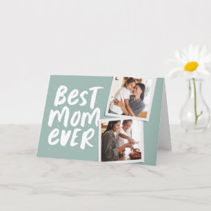 Beste moeder ooit trendy foto salie groene Moederd Kaart