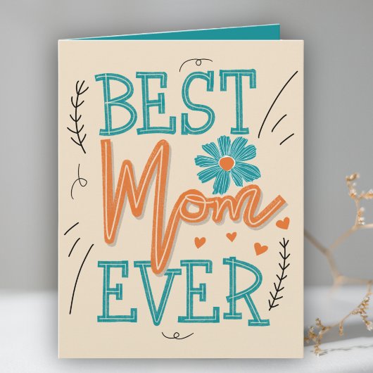 Beste moeder ooit typografie Floral Moederdag Kaart