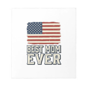 Beste moeder ooit vintage Amerikaanse vlag shirt o Notitieblok