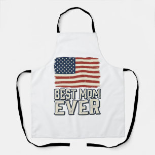 Beste moeder ooit vintage Amerikaanse vlag shirt o Schort